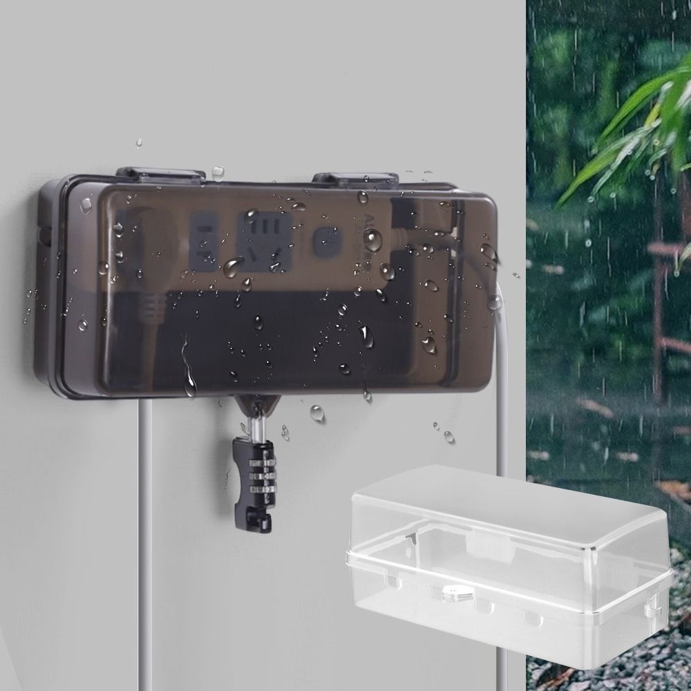Outdoor Power Strip With Cover - Caixa de Plástico Durável para Tomadas,