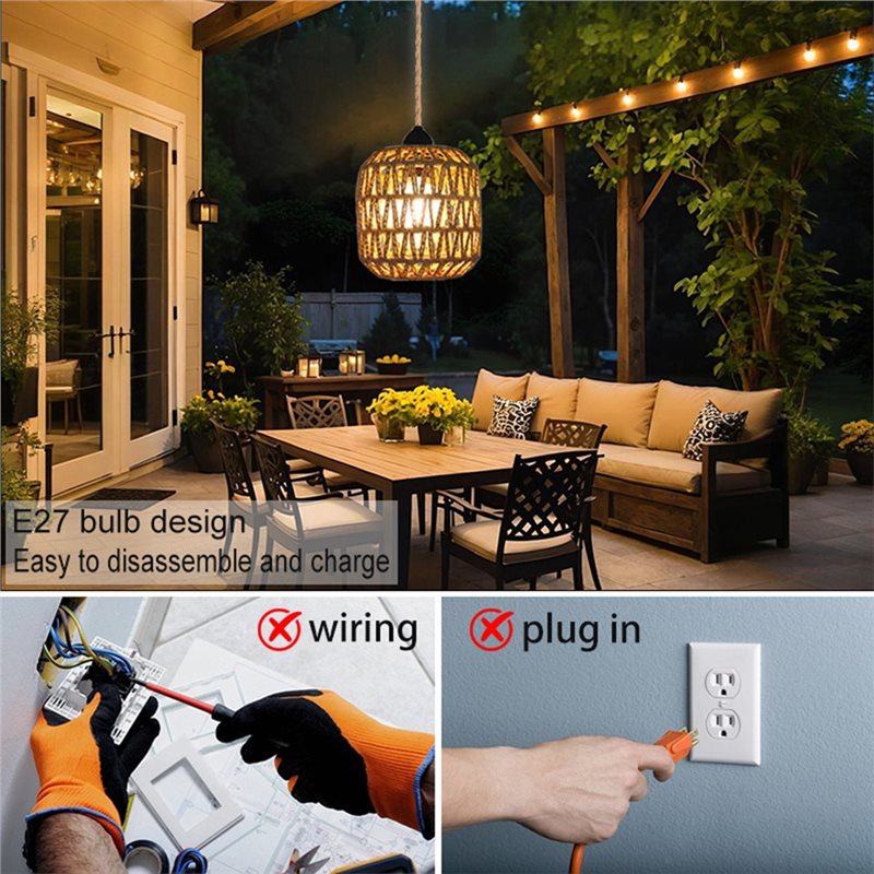 Lustre de Rattan Trançado BHTS - Outdoor Power For Gazebo avaliação e preço