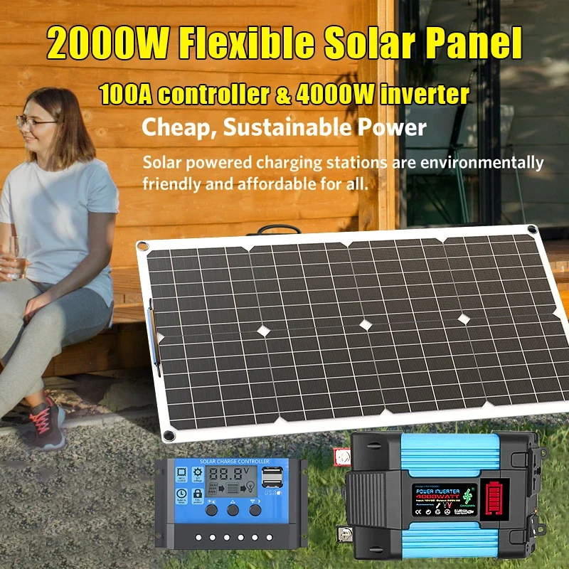 Kit de painel solar de 4000 W  - Outdoor Power Inverter avaliação e preço